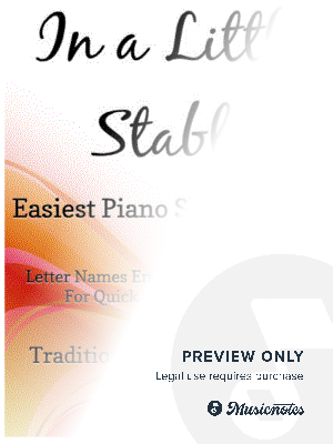 In a Little Stable Easiest Piano Sheet Music