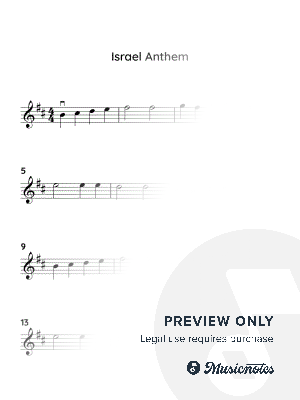 Israel Anthem (EASY VIOLIN WITH TUTORIAL VIDEO) by HTP TV - Sheet Music