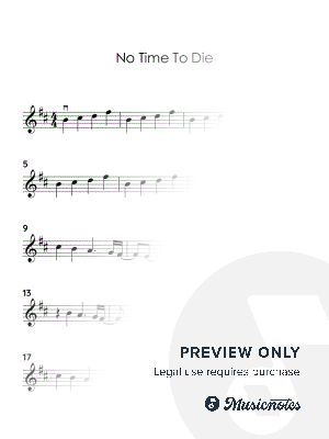 No Time to Die by Eilish, Billie (EASY VIOLIN WITH TUTORIAL VIDEO) by HTP TV - Sheet Music