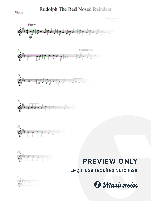 Rudolph the Red-Nosed Reindeer - EASY violin - full version