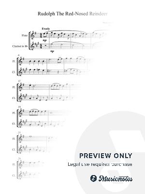 Rudolph the Red-Nosed Reindeer - Easy Flute & Clarinet Duet