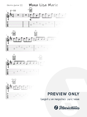 Mona Lisa Marie (A Love Rock Ballad) Rhythm Guitar with Tab