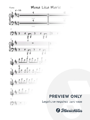 Mona Lisa Marie (A Love Rock Ballad) Piano Part