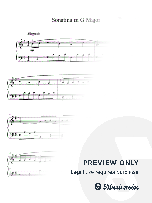 Attwood Sonatina In G Major by Benjamin Choupak - Sheet Music