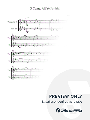 O Come All Ye Faithful - Christmas Carol - Trumpet & French Horn Duet