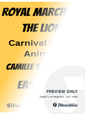 Royal March of the Lion Carnival of the Animals Easy Piano Standard Notation Sheet Music by SilverTonalities - Sheet Music