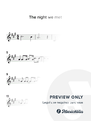 The Night We Met (EASY VIOLIN WITH TUTORIAL VIDEO) by HTP TV - Sheet Music