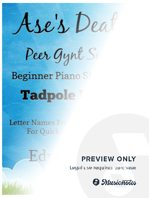 Ase’s Death Peer Gynt Suite Beginner Piano Sheet Music 2nd Edition