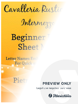  Cavalleria Rusticana Beginner Piano Sheet Music by SilverTonalities - Sheet Music