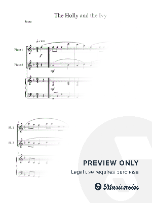 The Holly and the Ivy (Flute Duet with Piano Accompaniment) by B. C. Dockery - Sheet Music