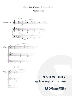 Here We Come A-Caroling (Trumpet Solo with Piano Accompaniment) by B. C. Dockery - Sheet Music