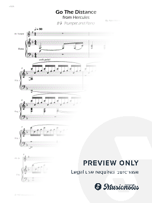 Go the Distance (Hercules) - Bb Trumpet and Piano (Full Score and Parts) by Sheet Music To Play Editions - Sheet Music