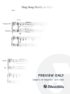 Ding Dong Merrily on High (Trumpet and Trombone Duet with Piano Accompaniment)