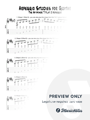 Arpeggio Studies for Guitar - The A# Minor 7 Flat 5 Arpeggio
