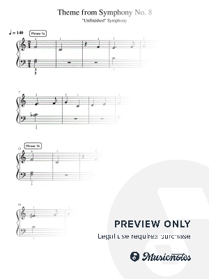 Theme from Symphony No. 8 "Unfinished" Symphony - Essentials by Simply Piano - Sheet Music