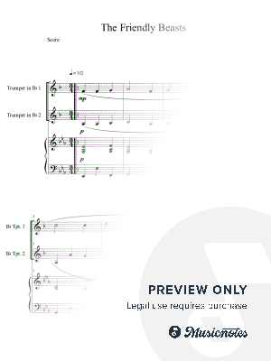 The Friendly Beasts (Trumpet Duet with Piano Accompaniment)