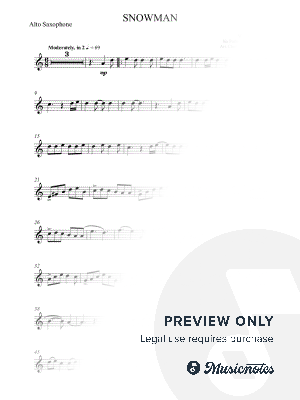 Snowman - Sia - easy Alto Saxophone 
