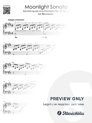 Moonlight Sonata I Simplified FULL Version I Piano Tutorial I SLOW I Sheet Music PDF