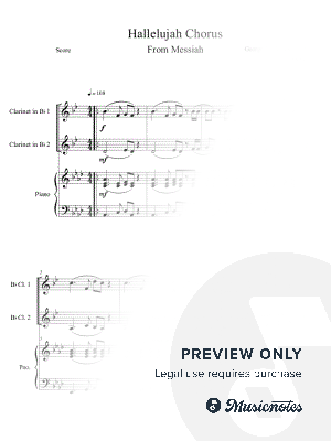  Hallelujah Chorus from Messiah (Clarinet Duet with Piano Accompaniment)