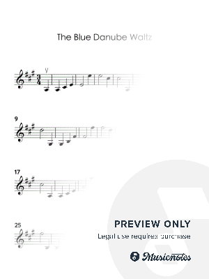 The Blue Danube Waltz by J.Strauss (EASY VIOLIN WITH TUTORIAL VIDEO) by HTP TV - Sheet Music