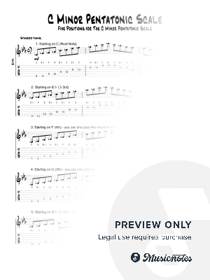 C Minor Pentatonic Scale (Five Positions)