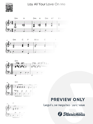 Lay All Your Love On Me - ABBA I Piano Tutorial I Medium Sheet Music