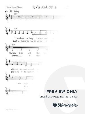 Ex's & Oh's Lead Sheet 