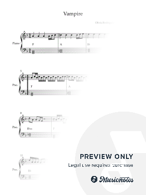 Vampire - Easy Piano