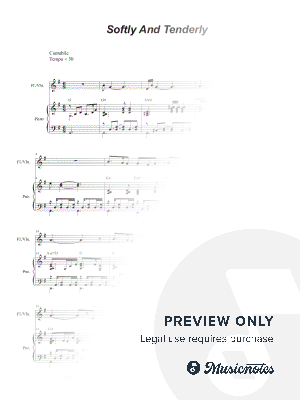 Softly And Tenderly (Flute or Violin solo and Piano) by Stephen DeCesare - Sheet Music