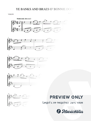Ye Banks and Braes o’ Bonnie Doon for violin duet by Mark Phillips - Sheet Music