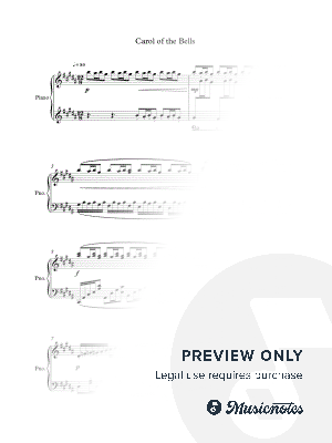 Carol Of The Bells arranged for Piano 