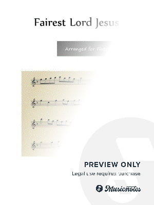 Fairest Lord Jesus - Flute Solo with Guitar Chords