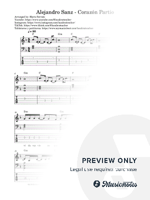 Alejandro Sanz - Corazón Partio by LA CABRA TEACHER - Sheet Music