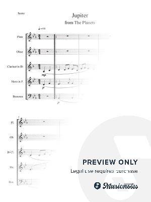  Jupiter (from The Planets) for Woodwind Quintet