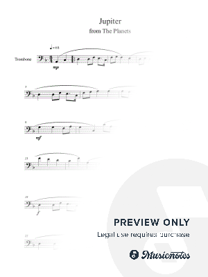 Jupiter (from The Planets) for Trombone Solo by B. C. Dockery - Sheet Music