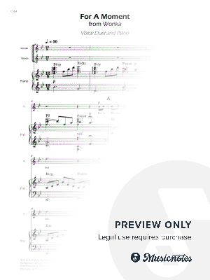 For a Moment from Wonka - Voice Duet and Piano - W/Chords