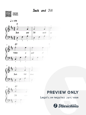 Jack and Jill | Easy Piano Sheet Music| Children's Song | Easy Arrangement | Lyrics, Fingering, Chords Included | Beginner Version | Piano | Keyboard | Simple Sheet Music | Video Tutorial | Songs for Kids