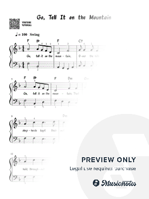 Go, Tell It on the Mountain | Easy Piano | Christmas Carol | Simplified Arrangement for Beginner Pianists | Simple Sheet M...