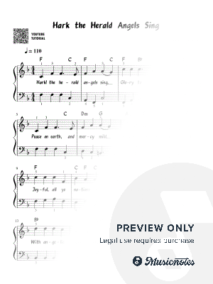 Hark the Herald Angels Sing | Easy Piano | Christmas Carol | Simplified Arrangement for Beginner Pianists | Simple Sheet Music | Lyrics, Fingering, Chords Included | Beginner Version | Piano | Keyboard | Easy Arrangement | Video Tutorial | Holiday Carol