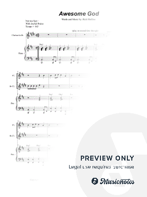 Awesome God (Duet for Flute and Bb-Clarinet)