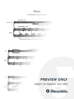 "Peace" Original for Trumpet in B flat and Piano