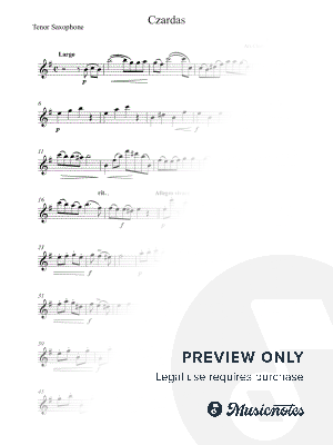 Czardas - Vittorio Monti - Tenor Saxophone Duet by Charlene Elisha Gregory - Sheet Music