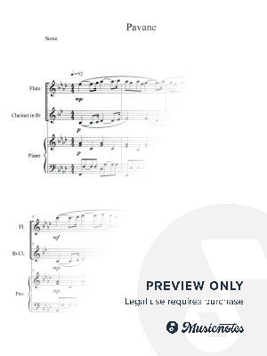  Pavane (Flute and Clarinet Duet with Piano Accompaniment) by B. C. Dockery - Sheet Music