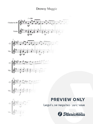 Drowsy Maggie - Irish Reel (from the Titanic Movie) - Advanced Clarinet & Violin Duet