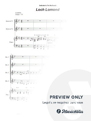 Loch Lomond (French Horn Quartet and Piano)