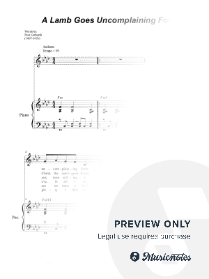 A Lamb Goes Uncomplaining Forth (Vocal solo) by Stephen DeCesare - Sheet Music