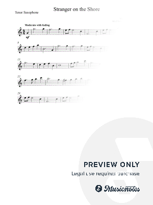 Stranger on the Shore - Acker Bilk - EASY Tenor Saxophone