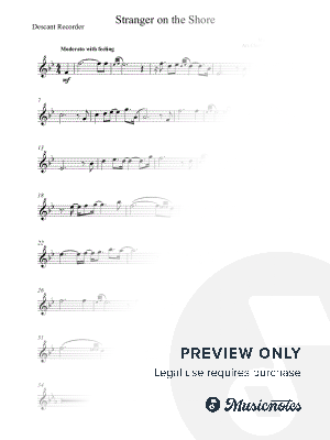 Stranger on the Shore - Acker Bilk - Advanced Solo Recorder