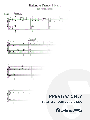 Kalendar Prince Theme from "Scheherazade" - Intermediate by Simply Piano - Sheet Music
