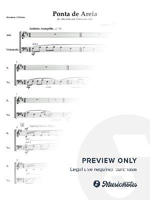 Ponta de Areia for Alto voice and Violoncello Solo